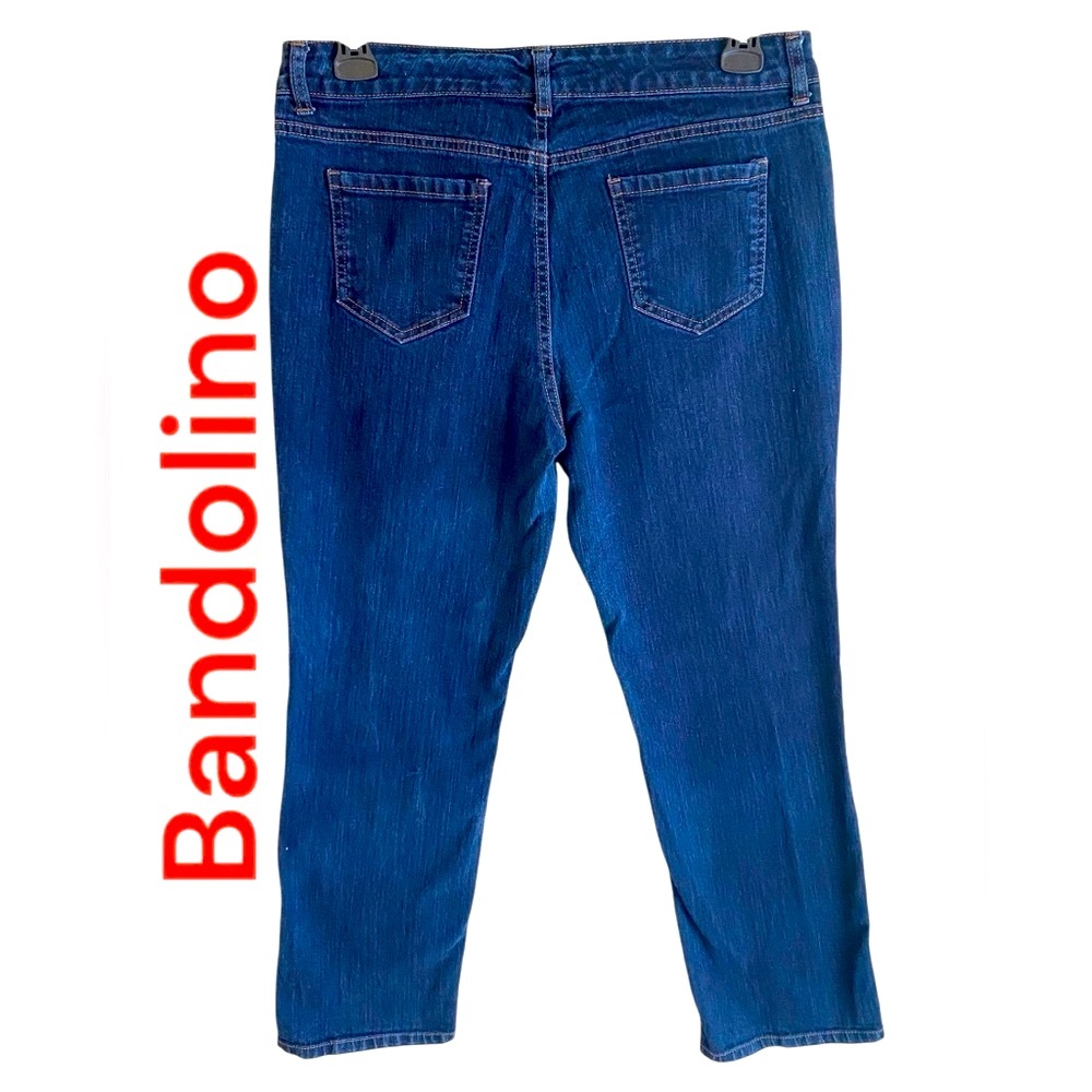 Bandolino-size 14 women’s dark wash “Caroline” straight leg jeans. Has stretch!